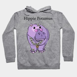 Hippie Potamus Purple Hippopotamus Hoodie